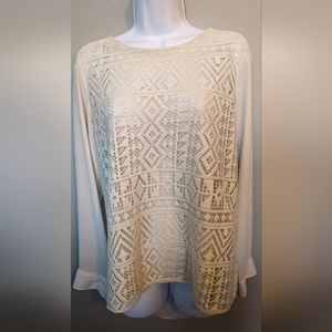 Banana Republic Cream High Low Blouse